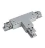 Connecteur triphasé Terre droit forme T - Argent